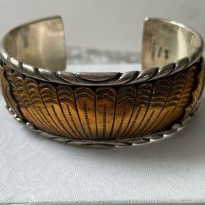 Sterling silver gold Dove cuff